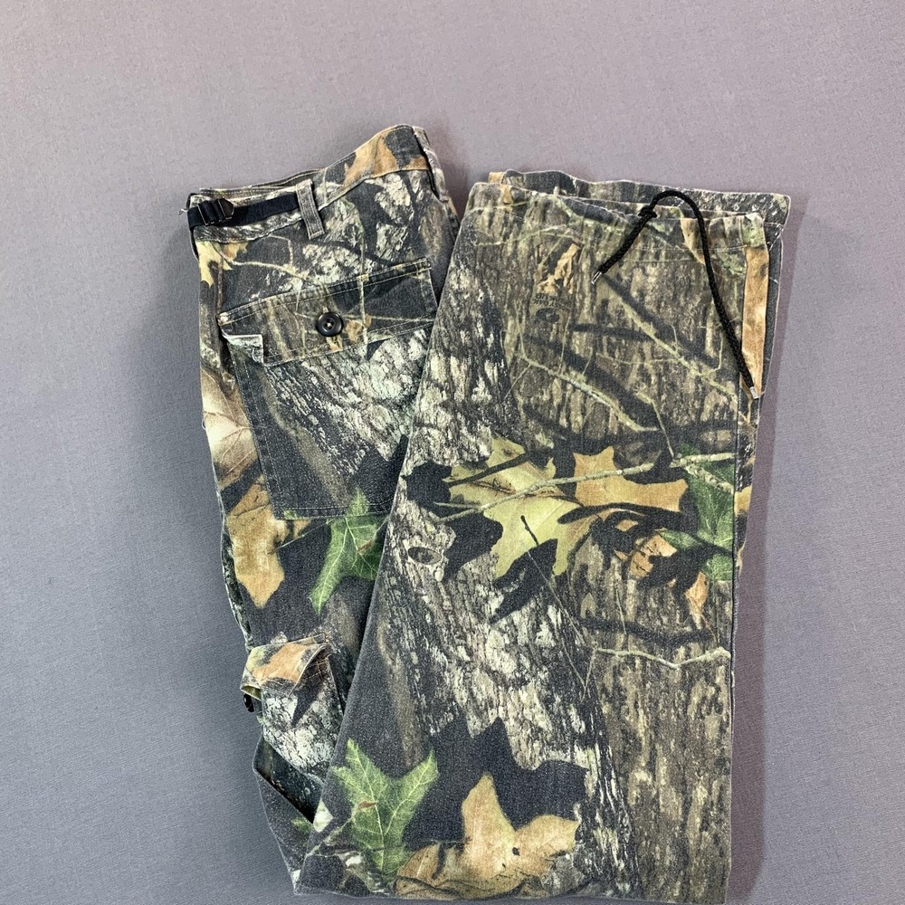 FieldStaff Cargo Pants Mens 34x32 Camo 6 Pocket Adjustable Hem Hunting Outdoor